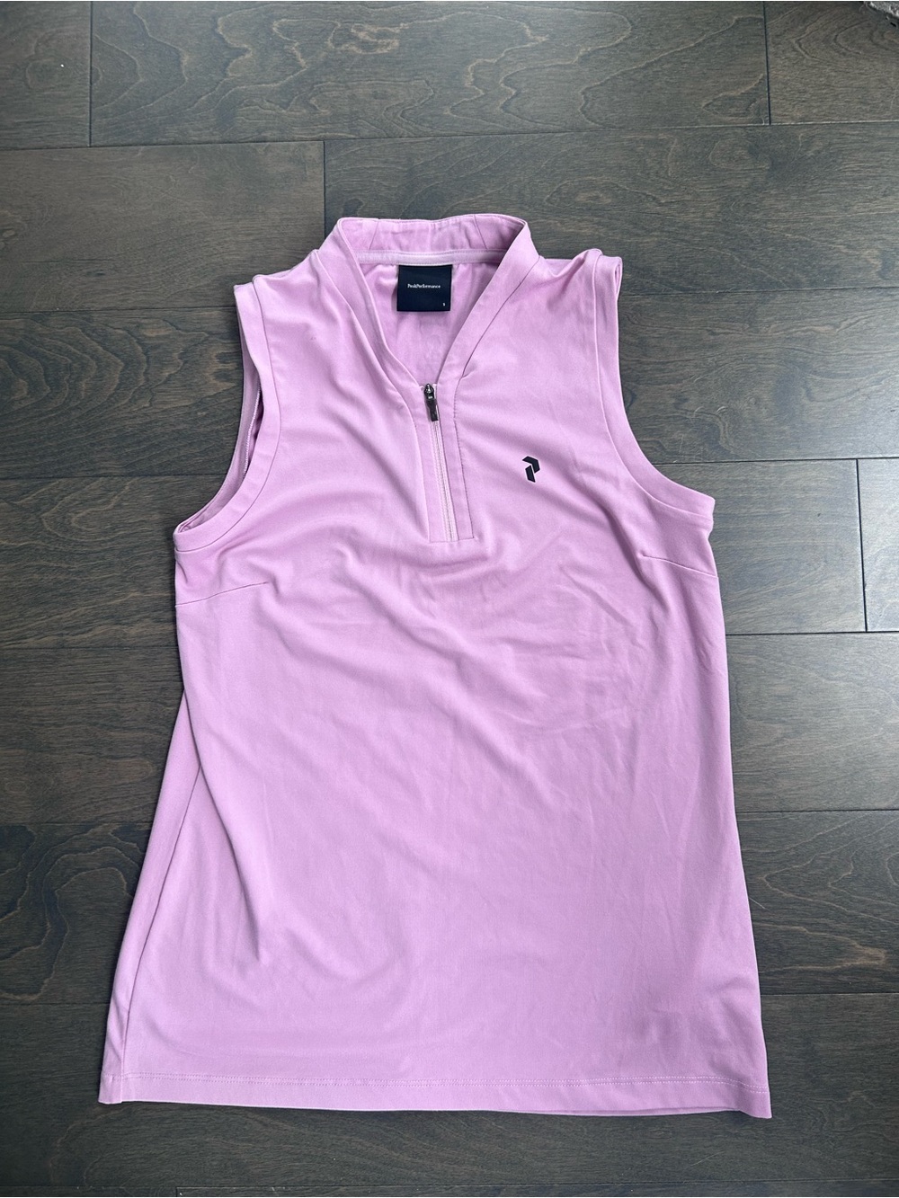 Peak Performance Sleeveless Light Pink Quarter-Zip Tank